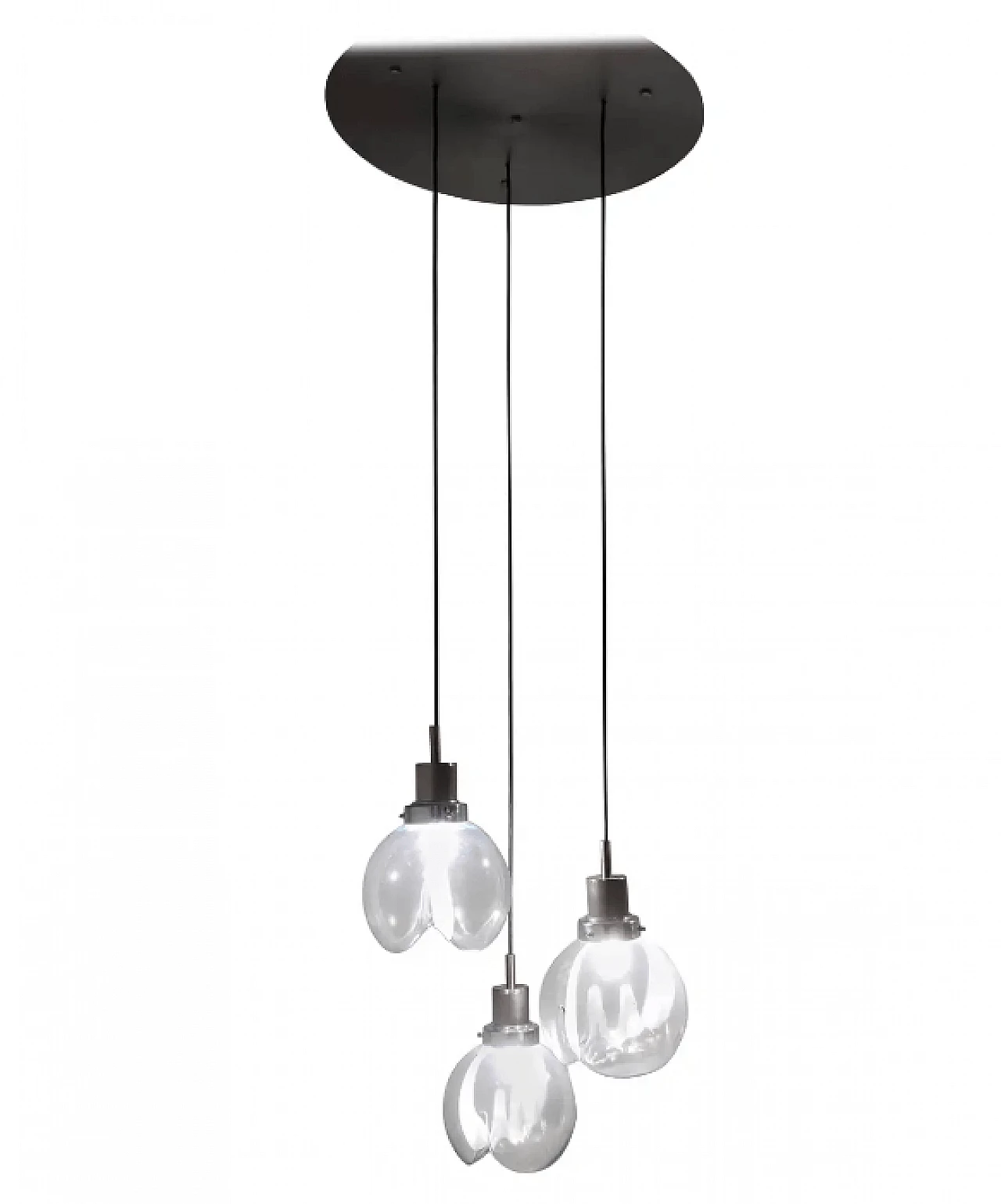 Murano glass and painted metal chandelier by Toni Zuccheri for Venini, 1970s 1