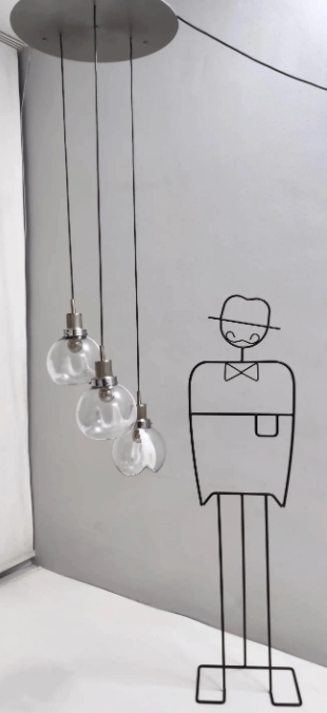 Murano glass and painted metal chandelier by Toni Zuccheri for Venini, 1970s 2