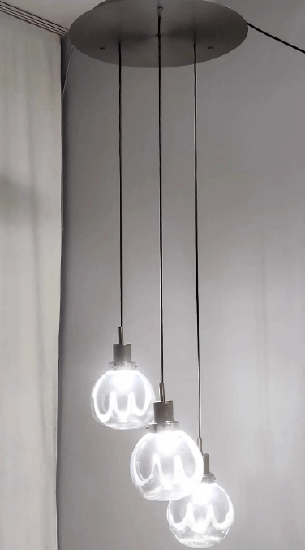 Murano glass and painted metal chandelier by Toni Zuccheri for Venini, 1970s 3