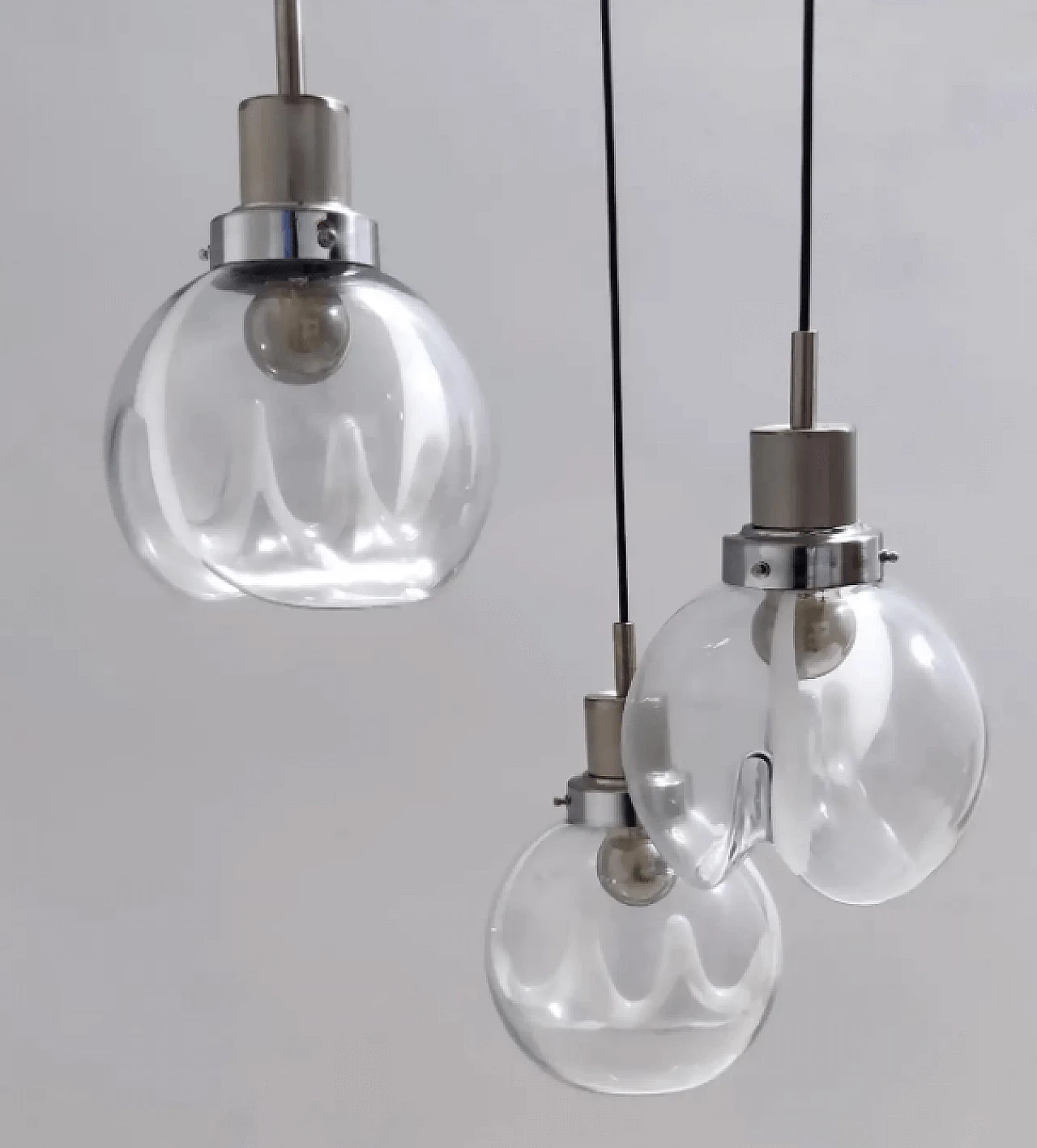 Murano glass and painted metal chandelier by Toni Zuccheri for Venini, 1970s 5