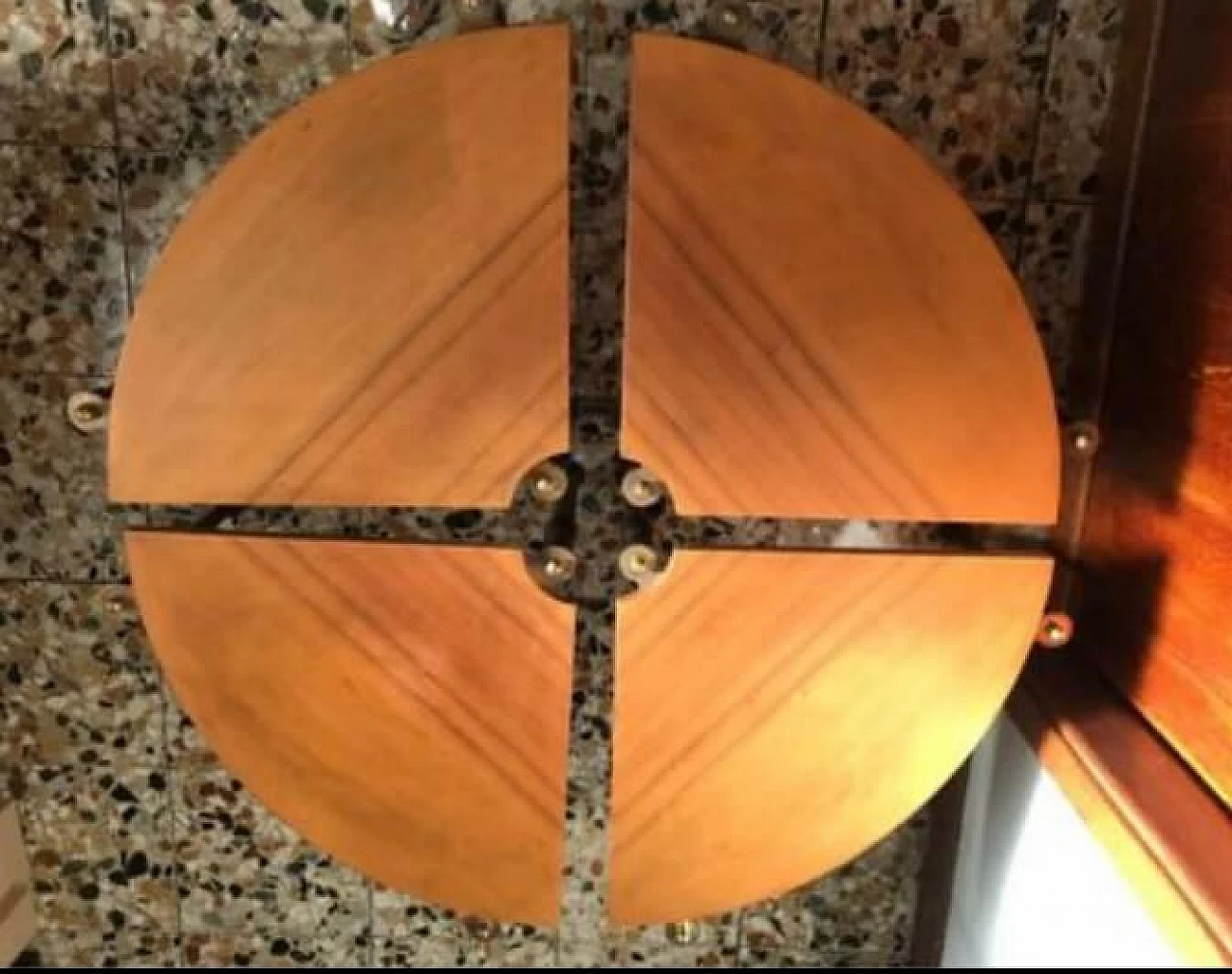 Tavolino rotondo scomponibile in teak, anni '60 4