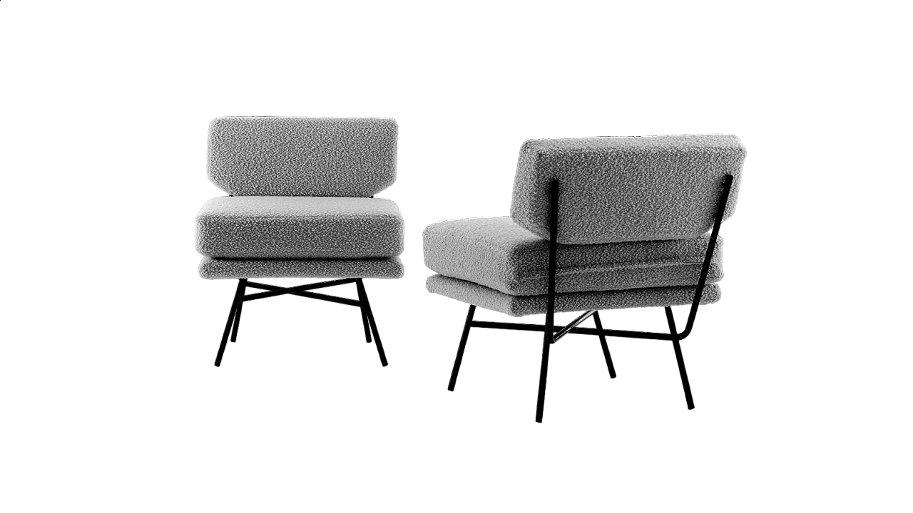 Pair of Elettra armchairs by BBPR for Arflex, 1950s 6