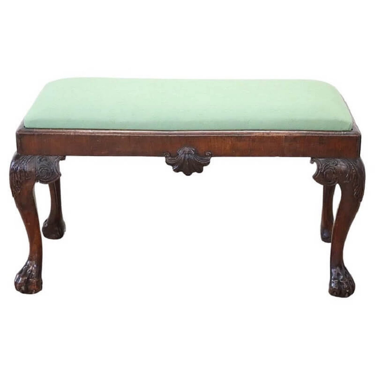 Chippendale style walnut stool, late 19th century 1