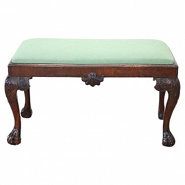 Chippendale style walnut stool, late 19th century