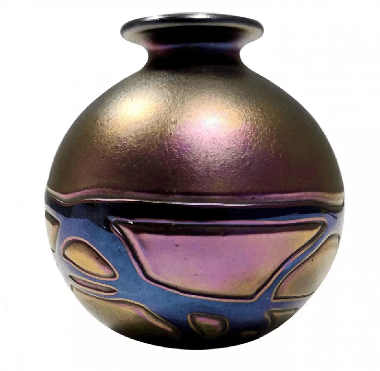 Vaso in vetro opalescente Mdina di Malta, anni '60 1