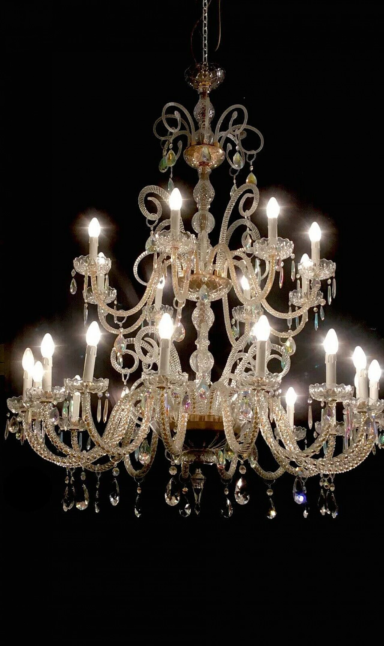 ALEXUS LAMPADARIO STRUTTURA ACCIAIO VETRO CRISTALLO CROMO COLORE CHIARO 6 Luci