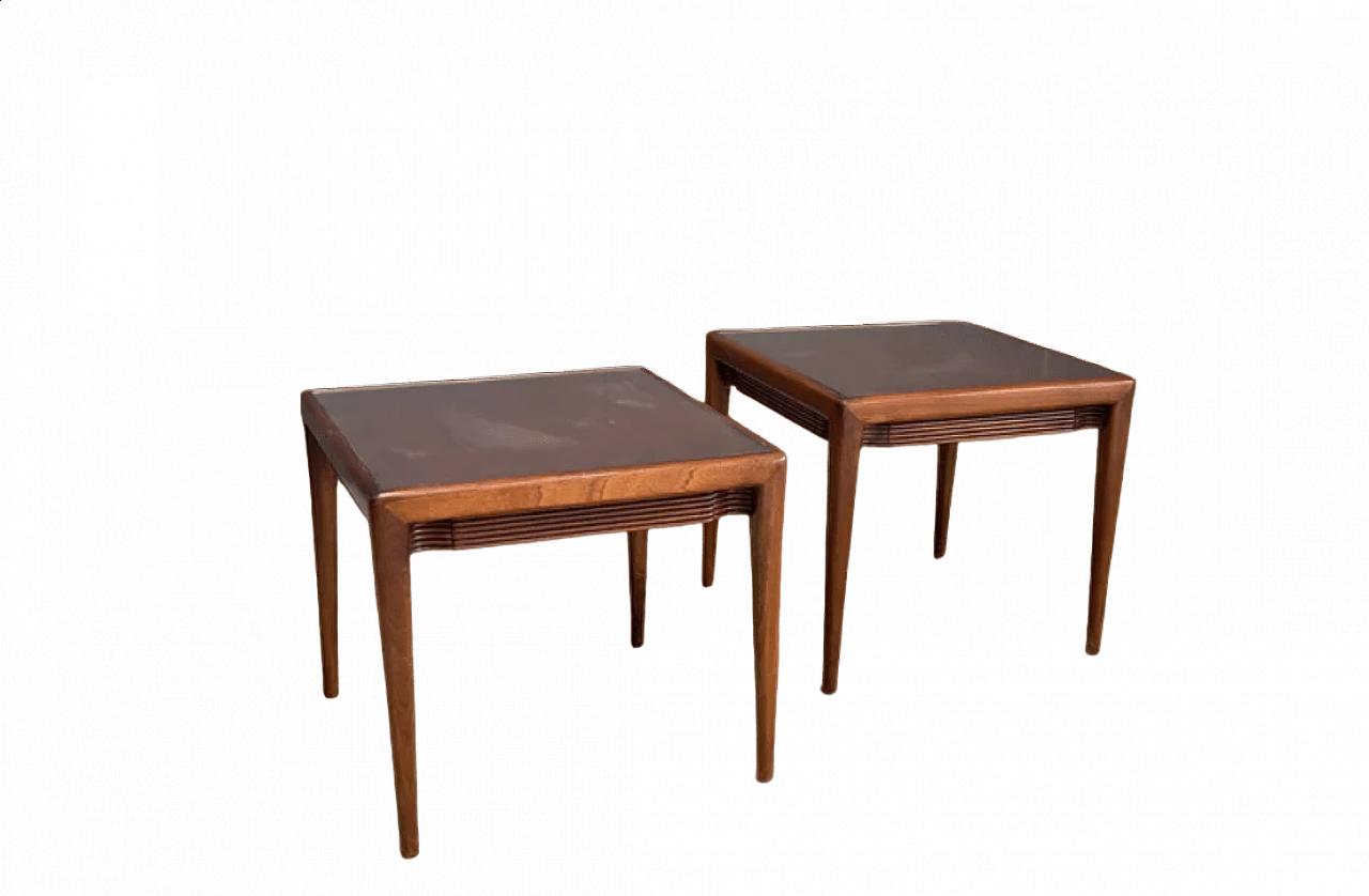Coppia di tavolini da caffè in legno di Osvaldo Borsani, anni '50 6