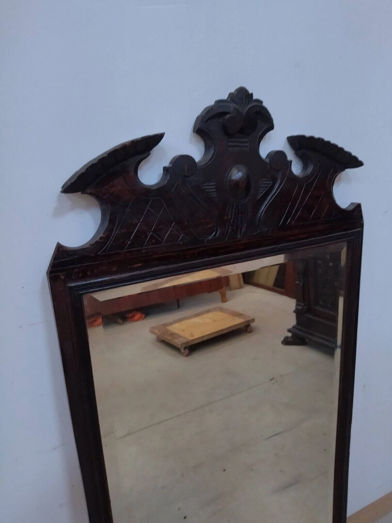 Walnut mirror, early 20th century 3