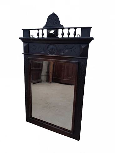 Walnut black mirror, early 20th century