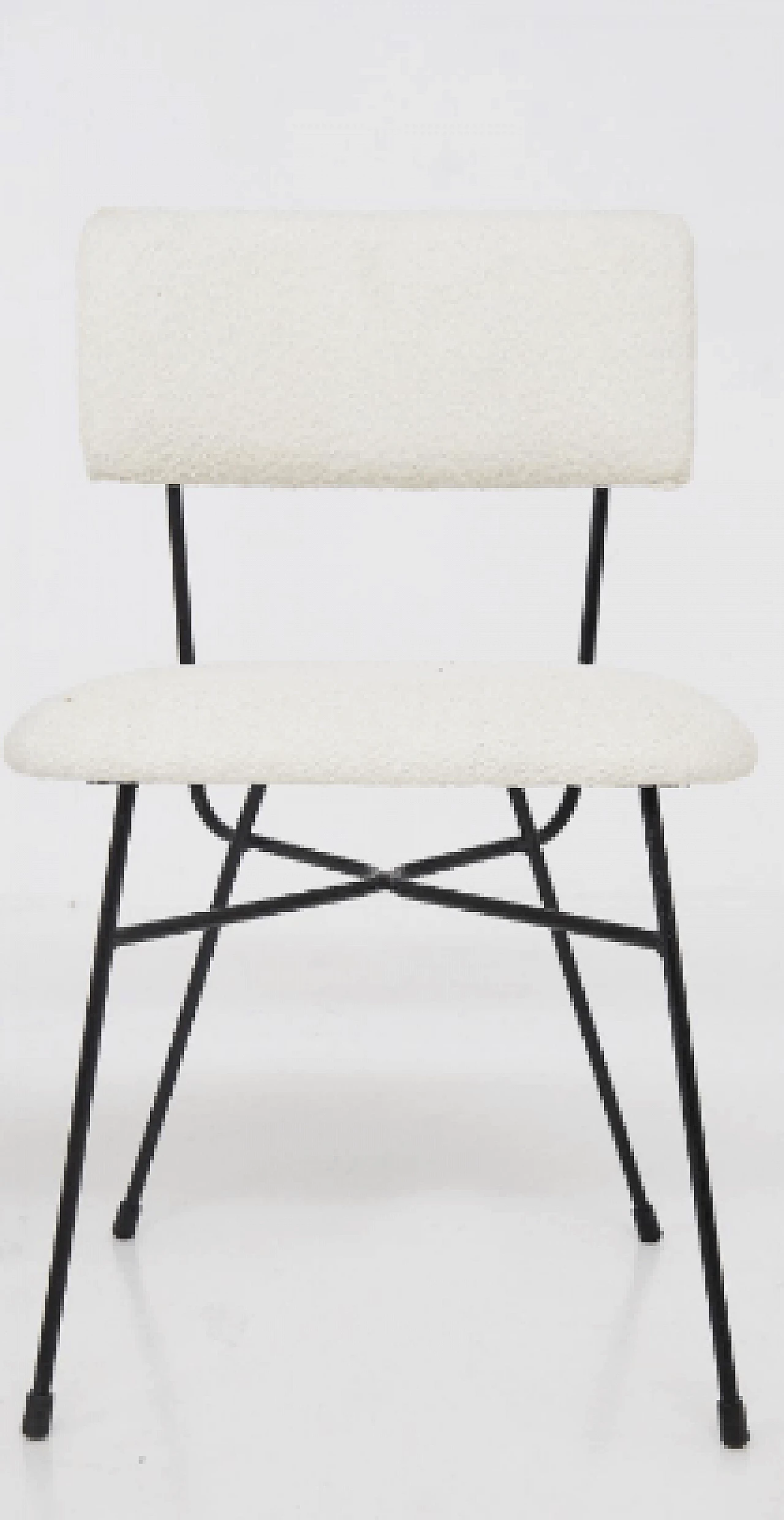 Iron and white bouclé chair by BBPR, 1950s 1