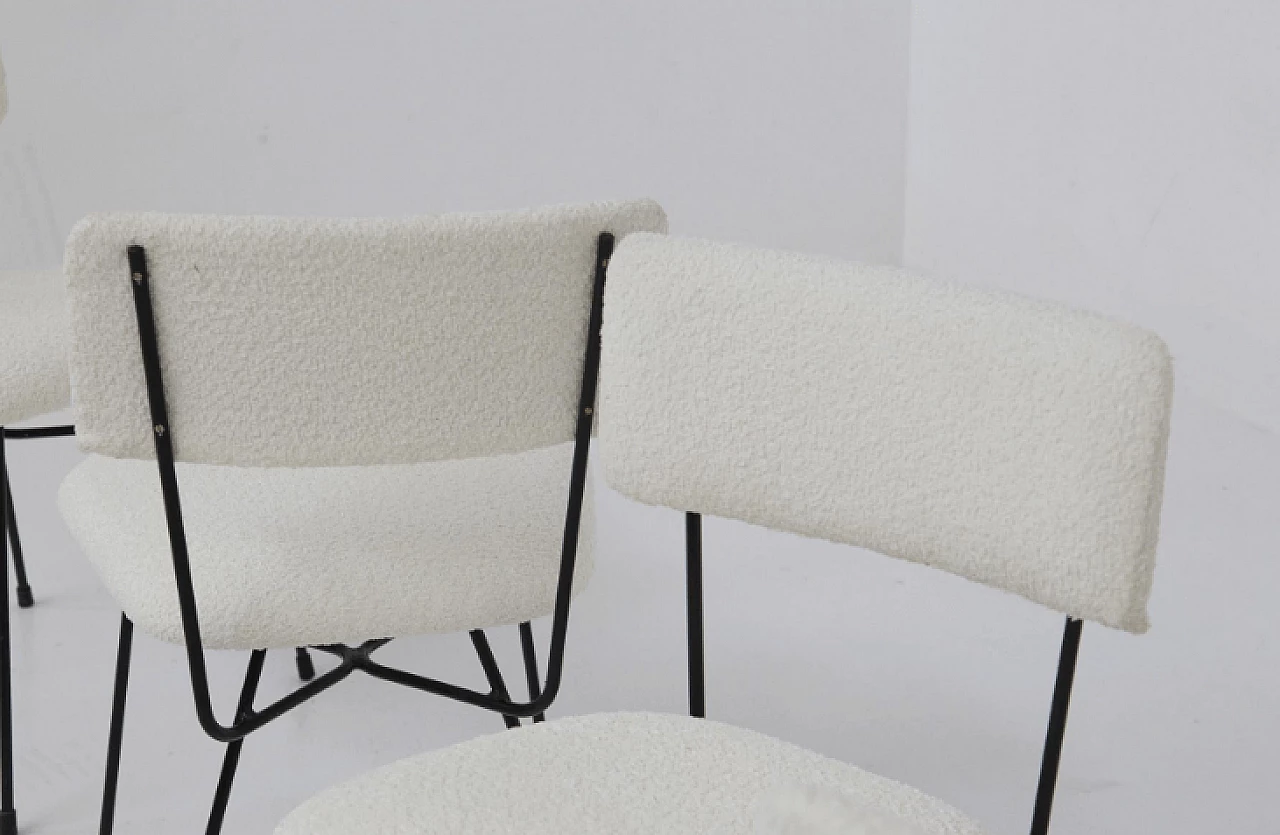 Iron and white bouclé chair by BBPR, 1950s 4