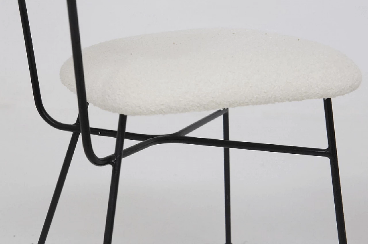 Iron and white bouclé chair by BBPR, 1950s 5