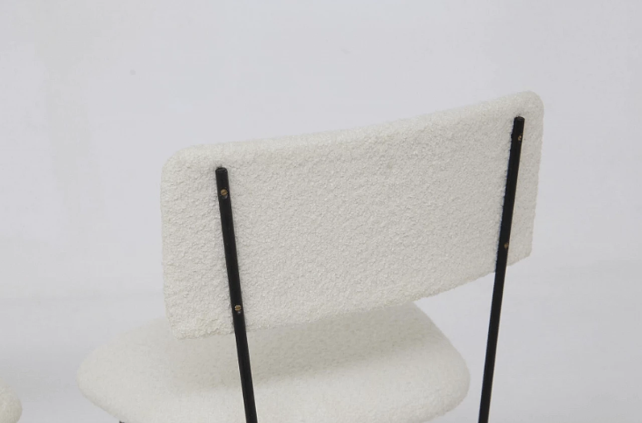 Iron and white bouclé chair by BBPR, 1950s 11