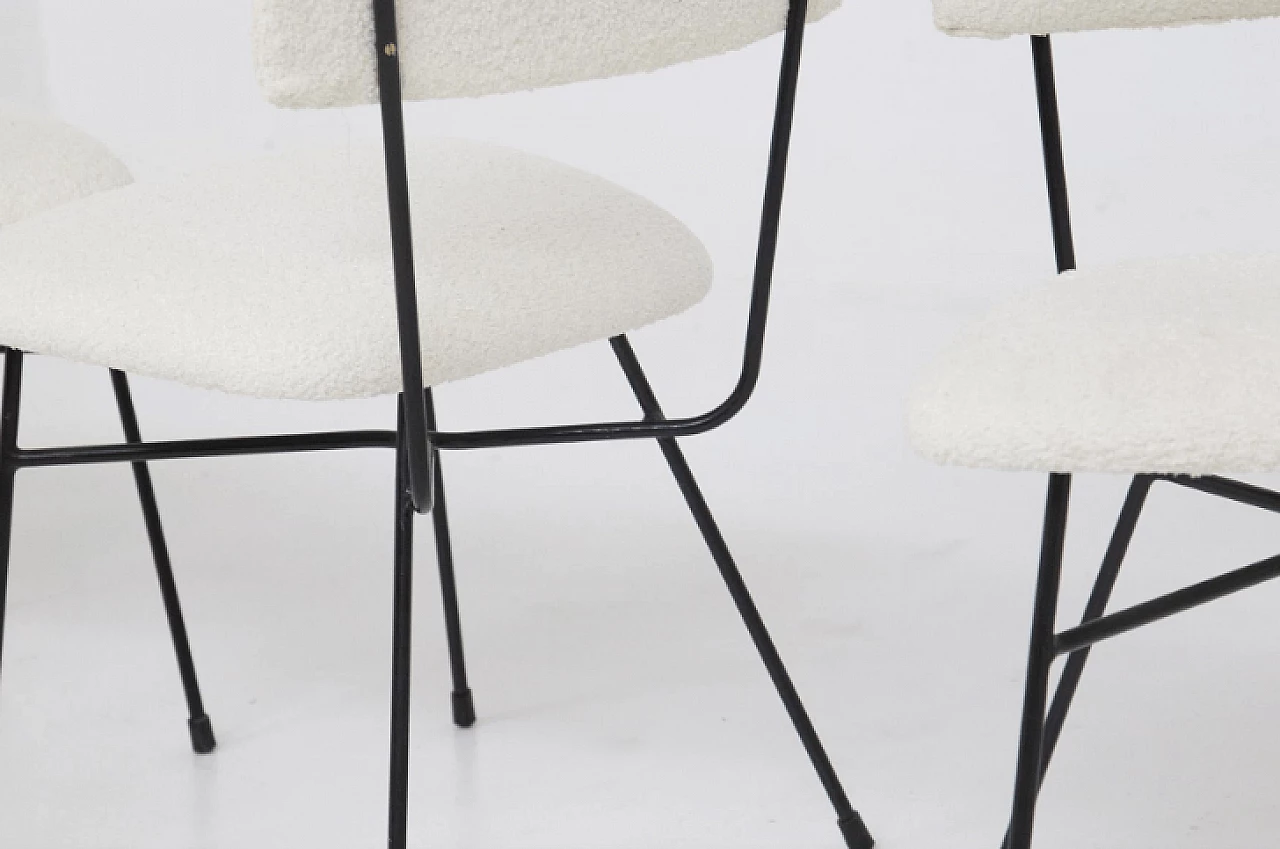 Iron and white bouclé chair by BBPR, 1950s 14