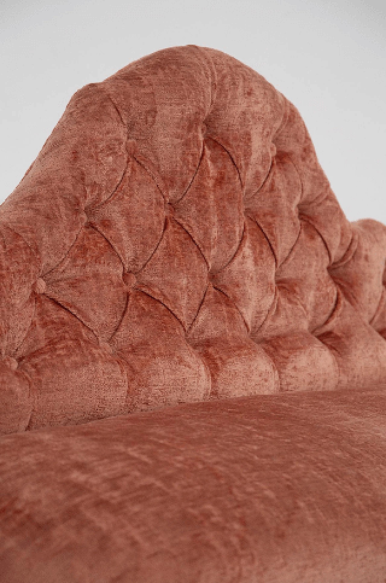 Pink damask fabric capitonné sofa, 1950s 12