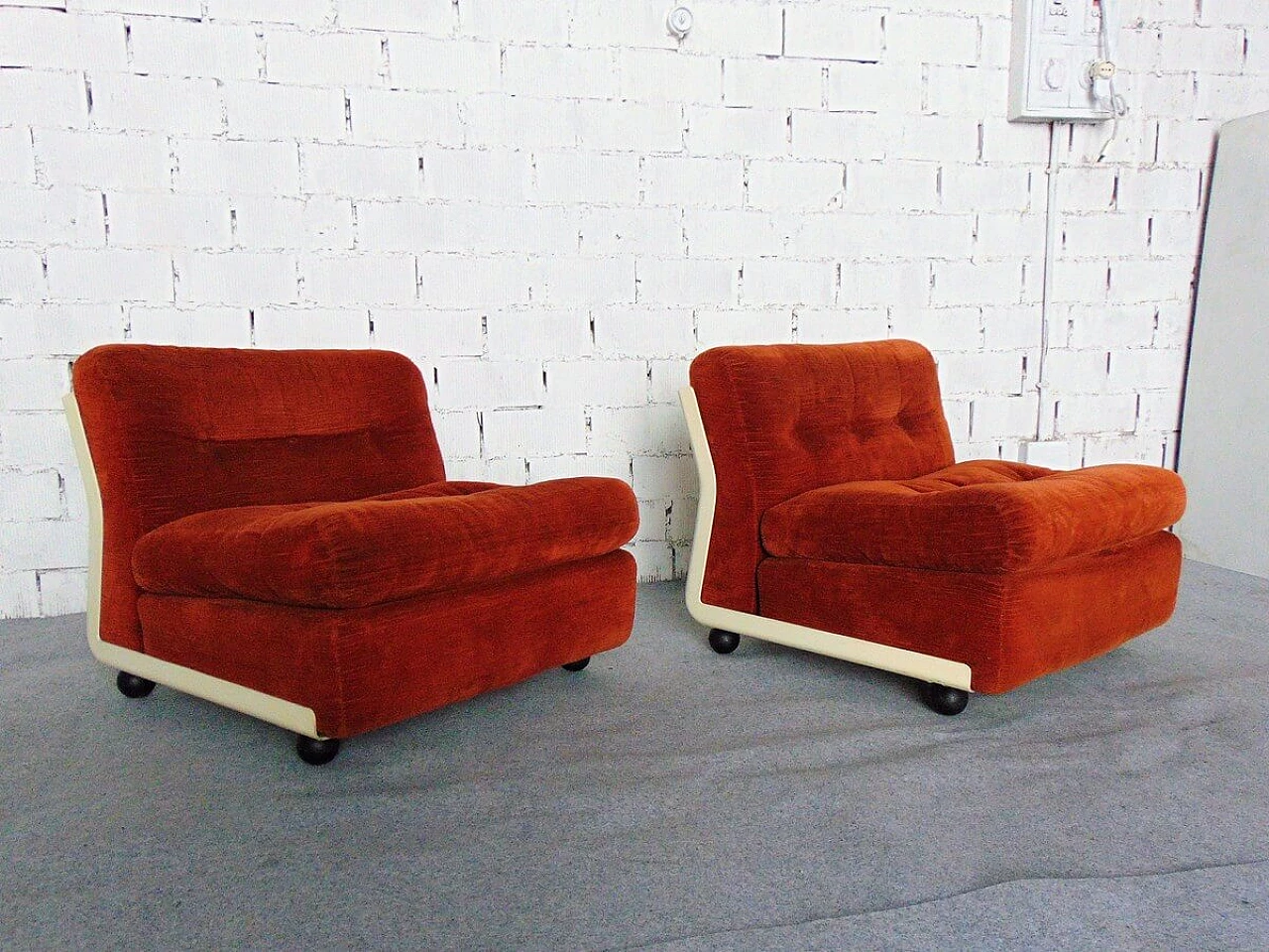 Pair of Amanta armchairs by Bellini for B&B Italia, 1970s 1