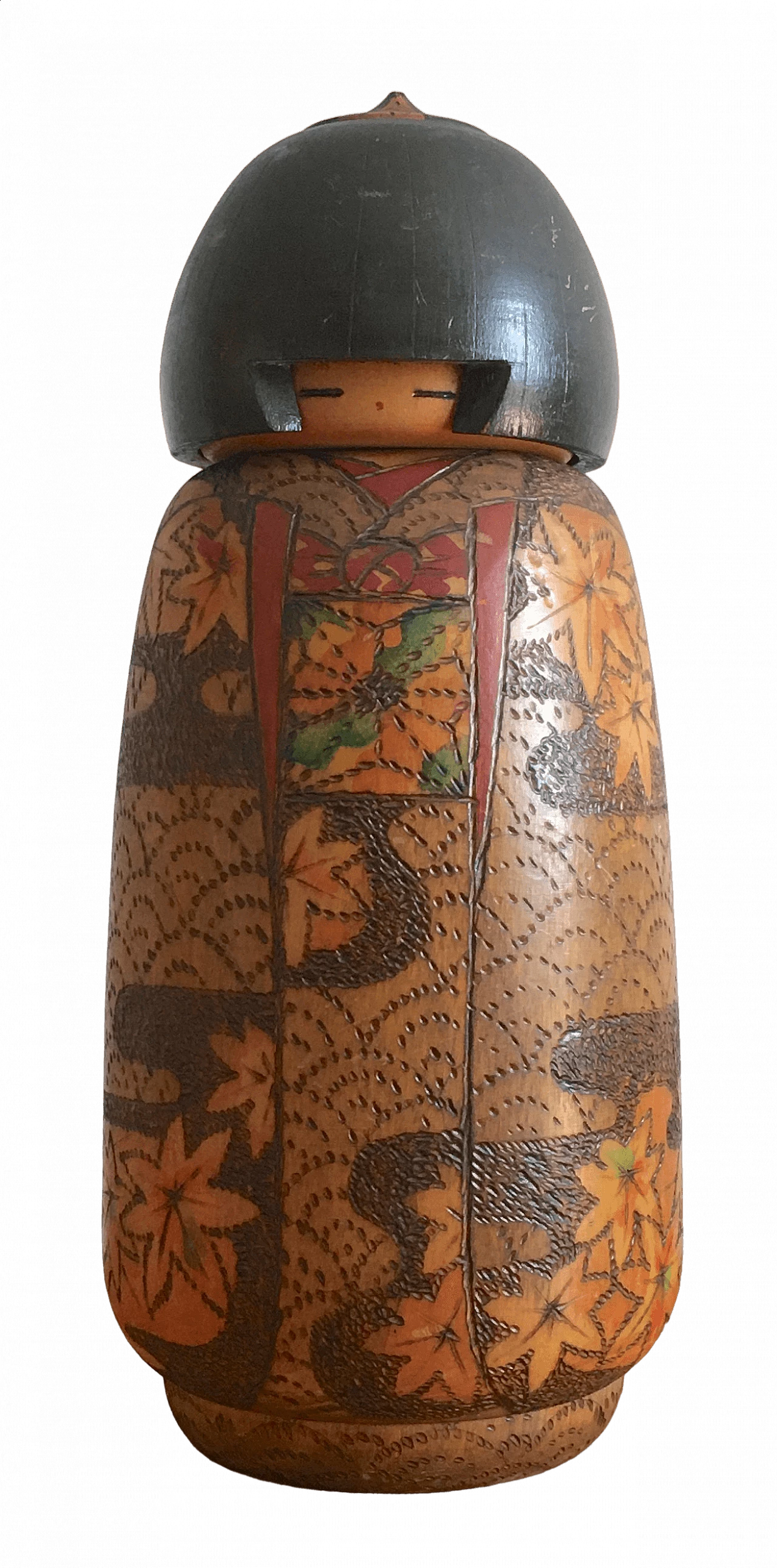 Carved and painted wood kokeshi by Inosuke Kobayashi, 1981 12