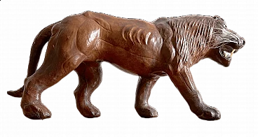 Leather sculpture of a lion, 1970s