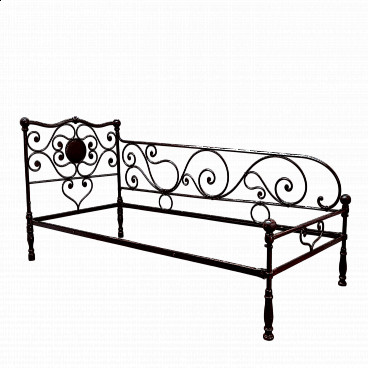 Wrought and cast iron dormeuse, 19th century