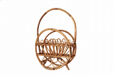 Rattan and bamboo magazine rack, 1960s