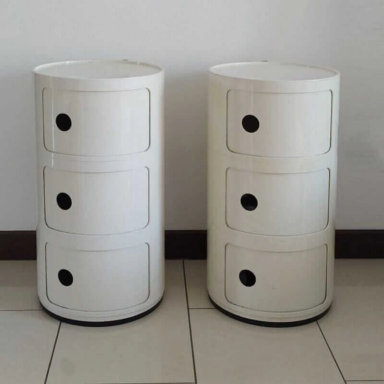 Pair of modular bedside tables by Anna Castelli Ferrieri for Kartell, 1970s 1