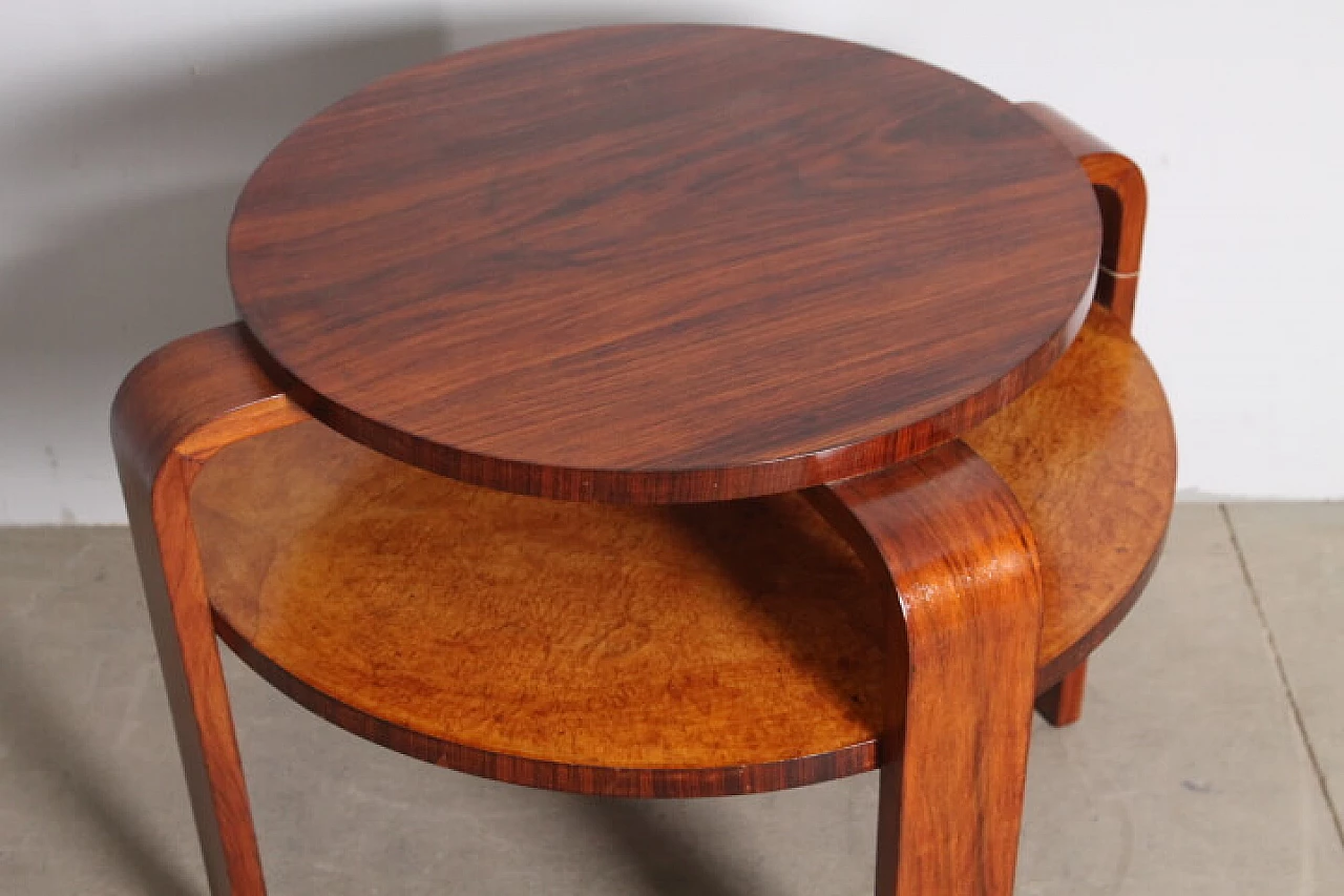 Art Deco walnut and briarwood center table, 1940s 3
