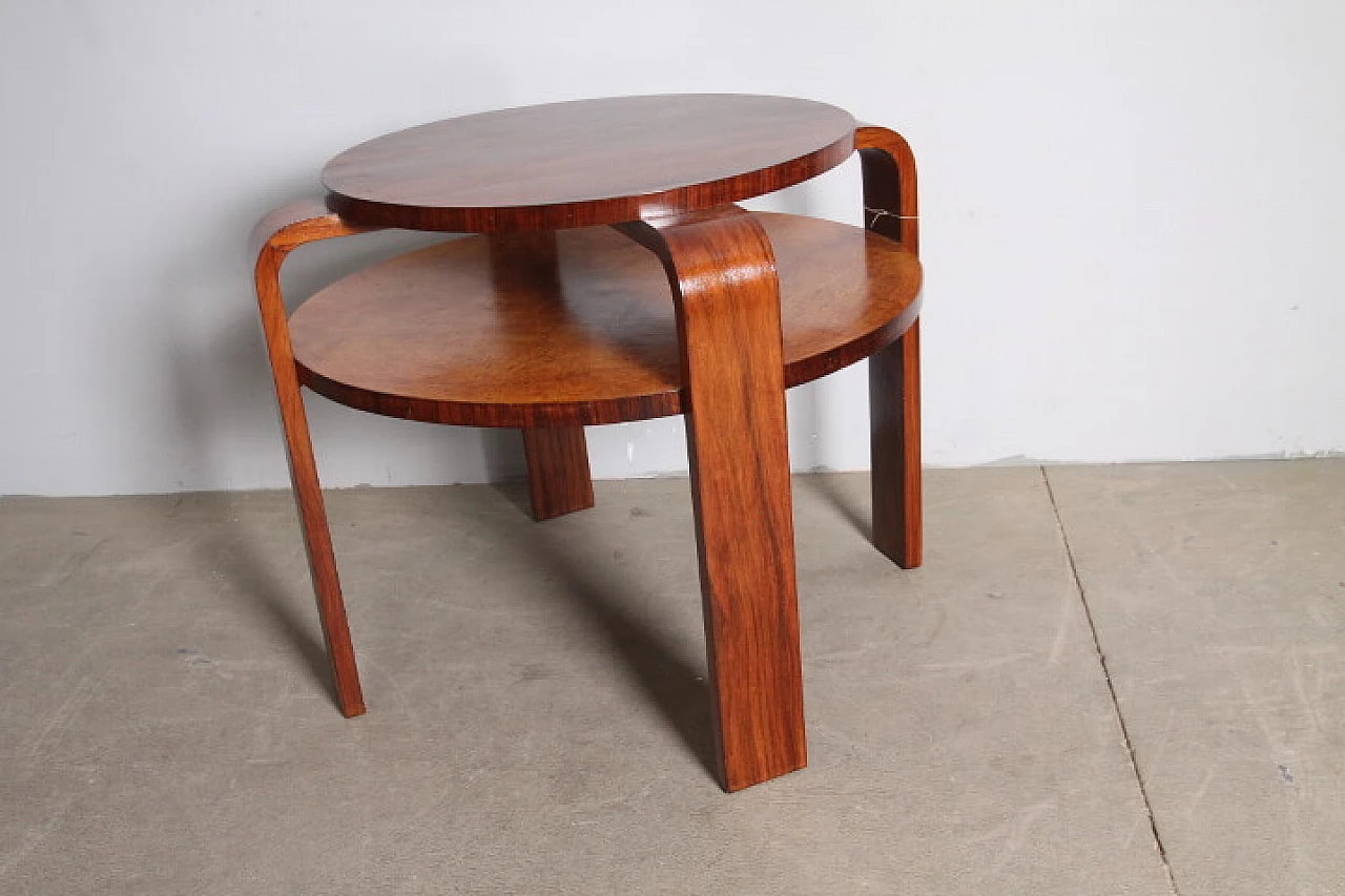 Art Deco walnut and briarwood center table, 1940s 5