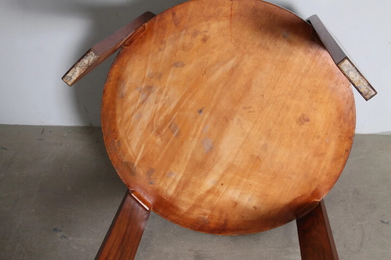 Art Deco walnut and briarwood center table, 1940s 8
