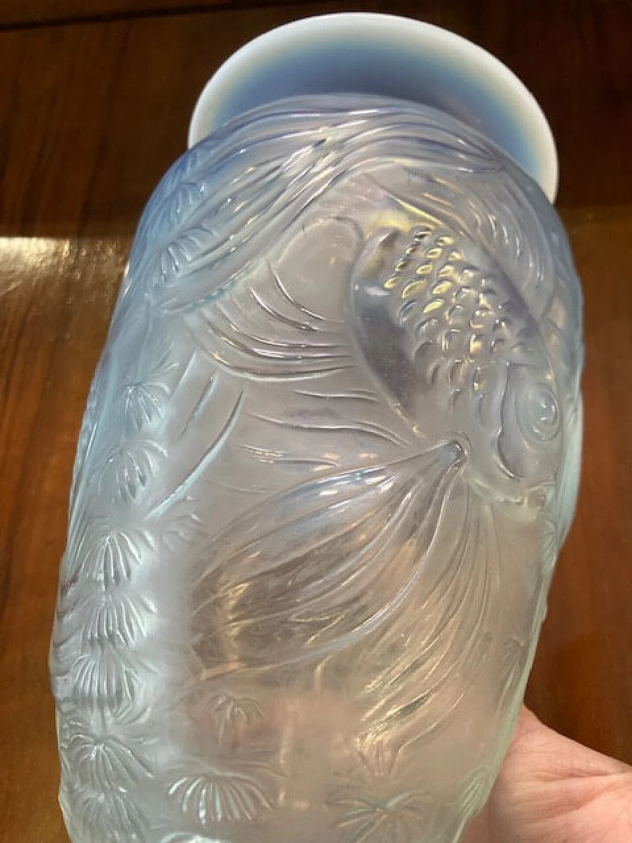 Iridescent opaline glass vase, 1930s 4