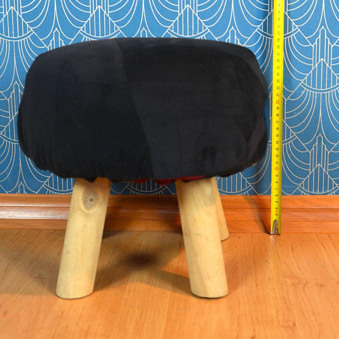 Scandinavian patchwork stool, 1990s 7