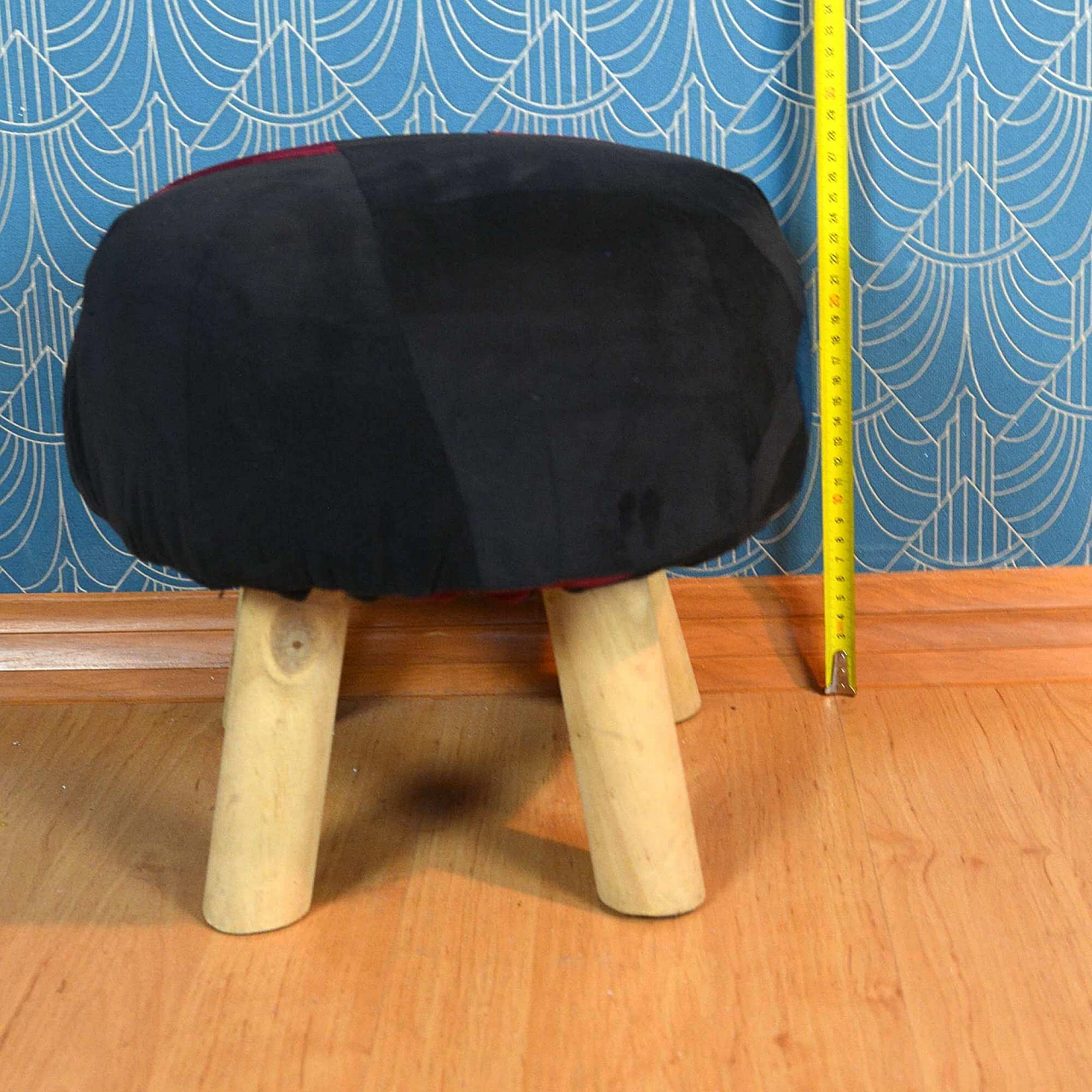 Scandinavian patchwork stool, 1990s 8