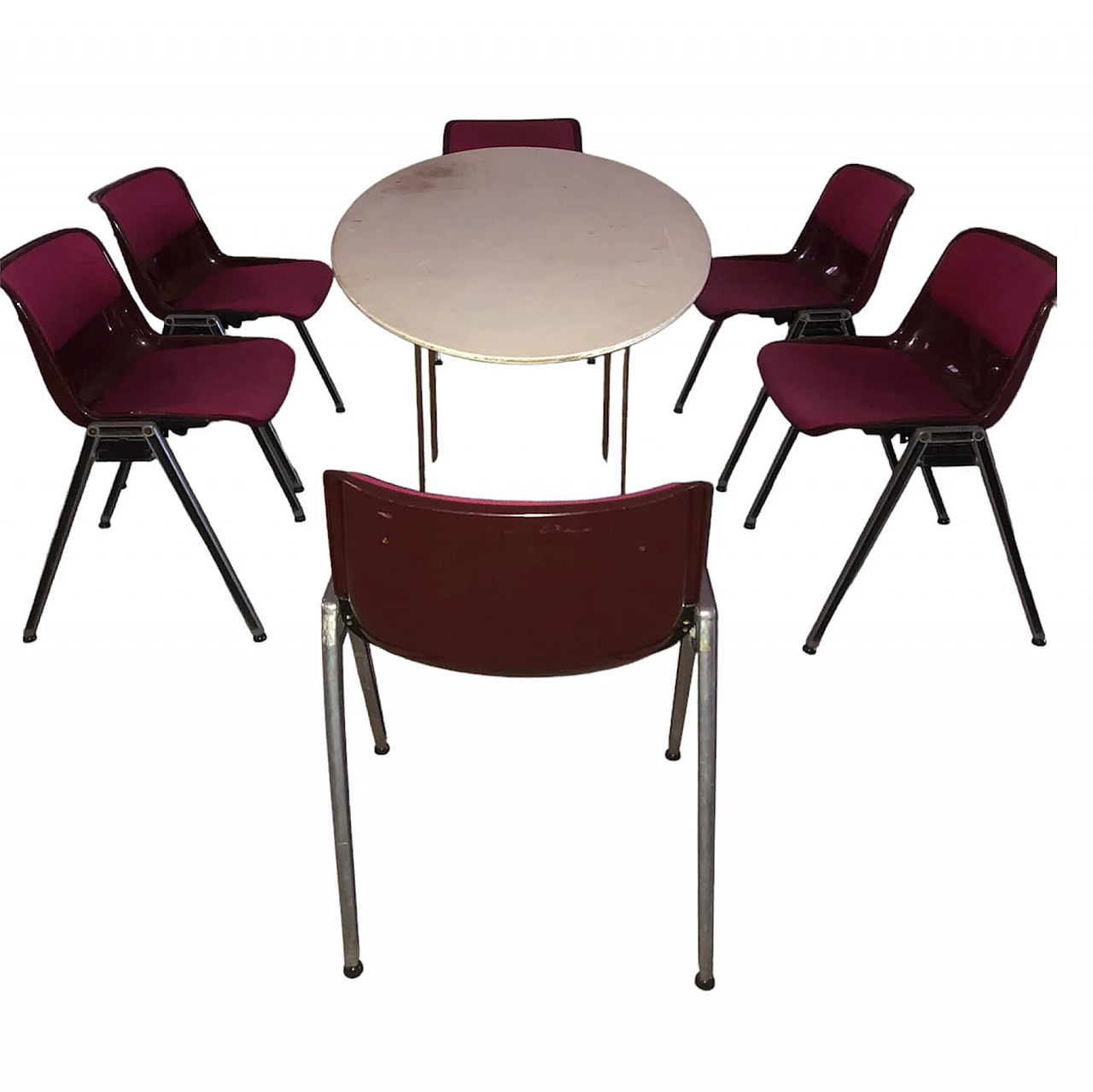 6 Stackable Domus chairs by Osvaldo Borsani for Tecno, 1970s 2