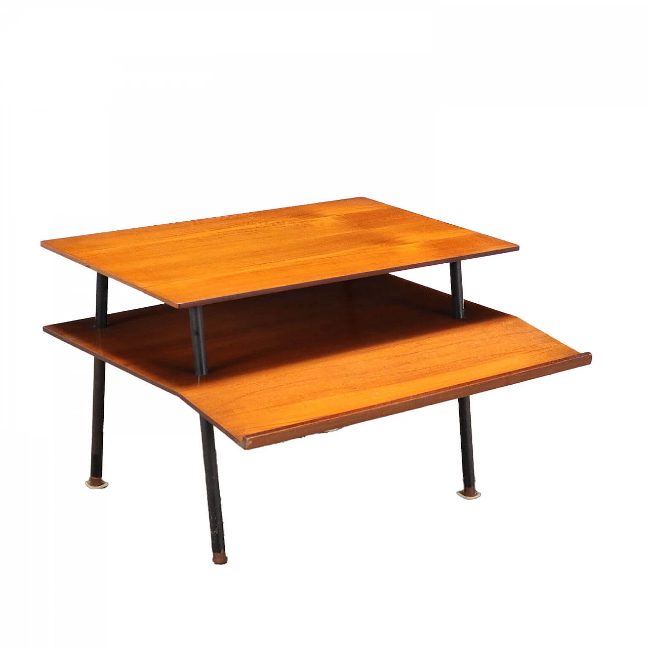 Tavolino in mogano e ottone, anni '60 1