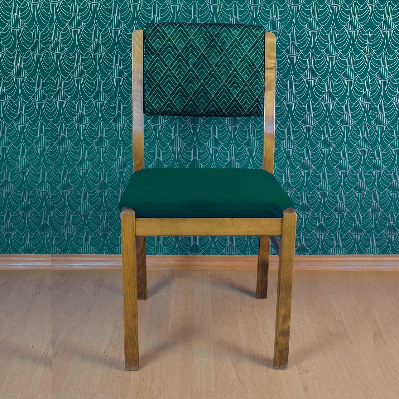 Beech padded chair by WK Möbel, 1950s 2