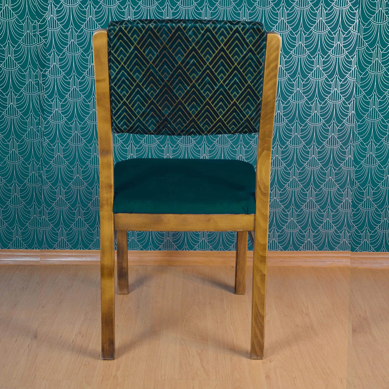 Beech padded chair by WK Möbel, 1950s 5