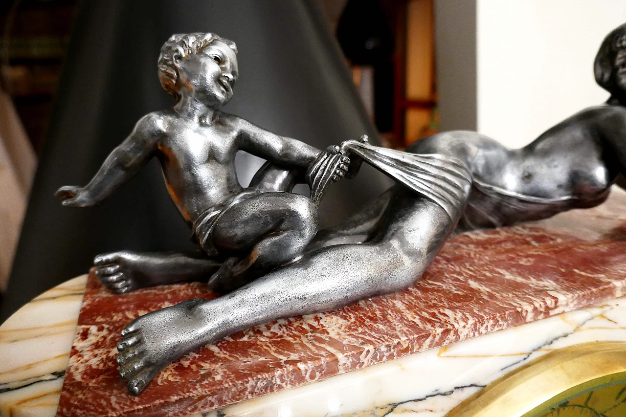 Marble clock in Art Deco style, 1930s 2