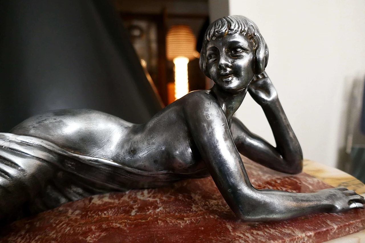 Marble clock in Art Deco style, 1930s 3