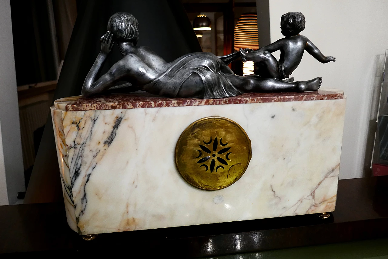 Marble clock in Art Deco style, 1930s 8