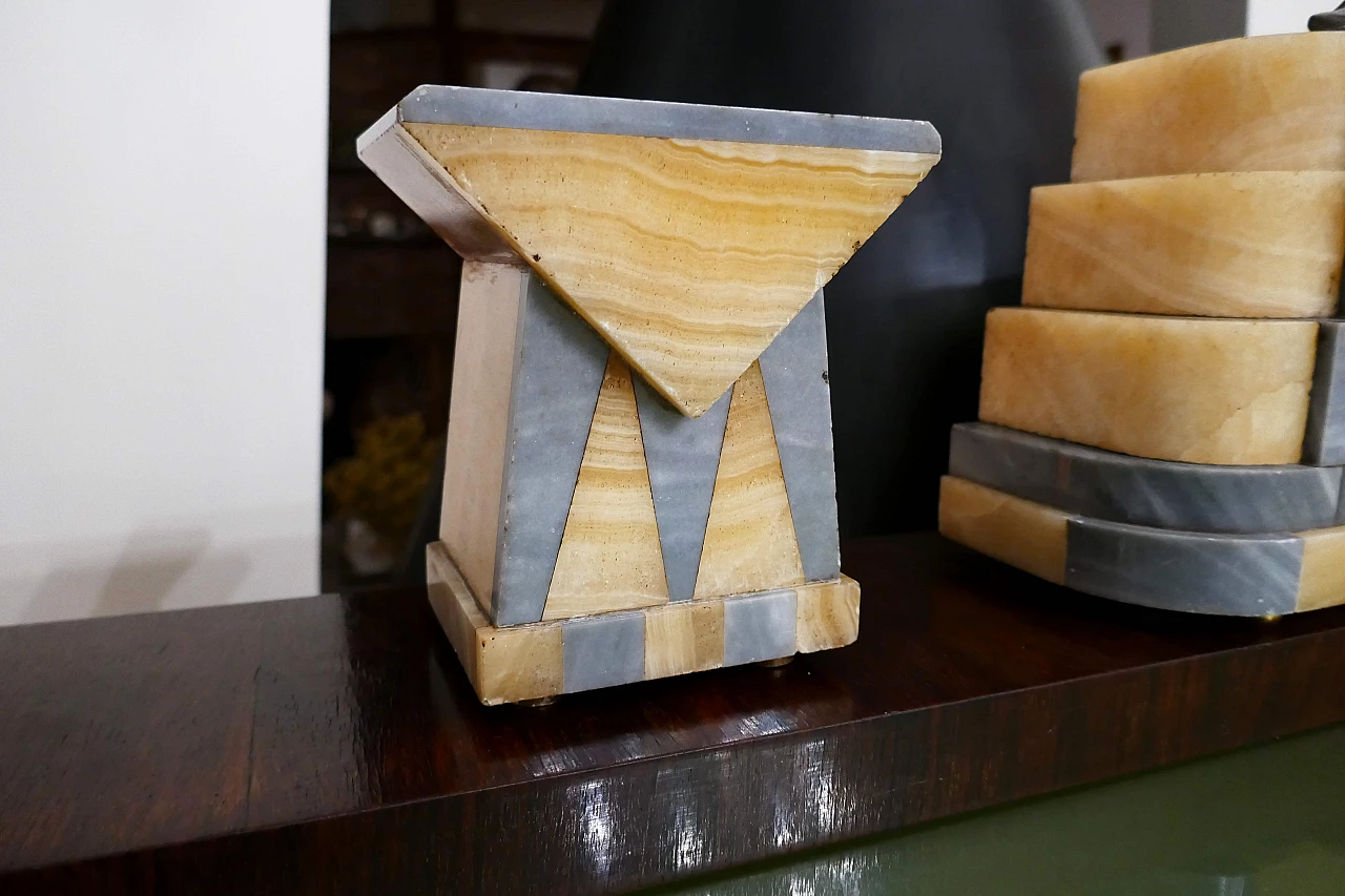 Marble clock in Art Deco style, 1930s 3