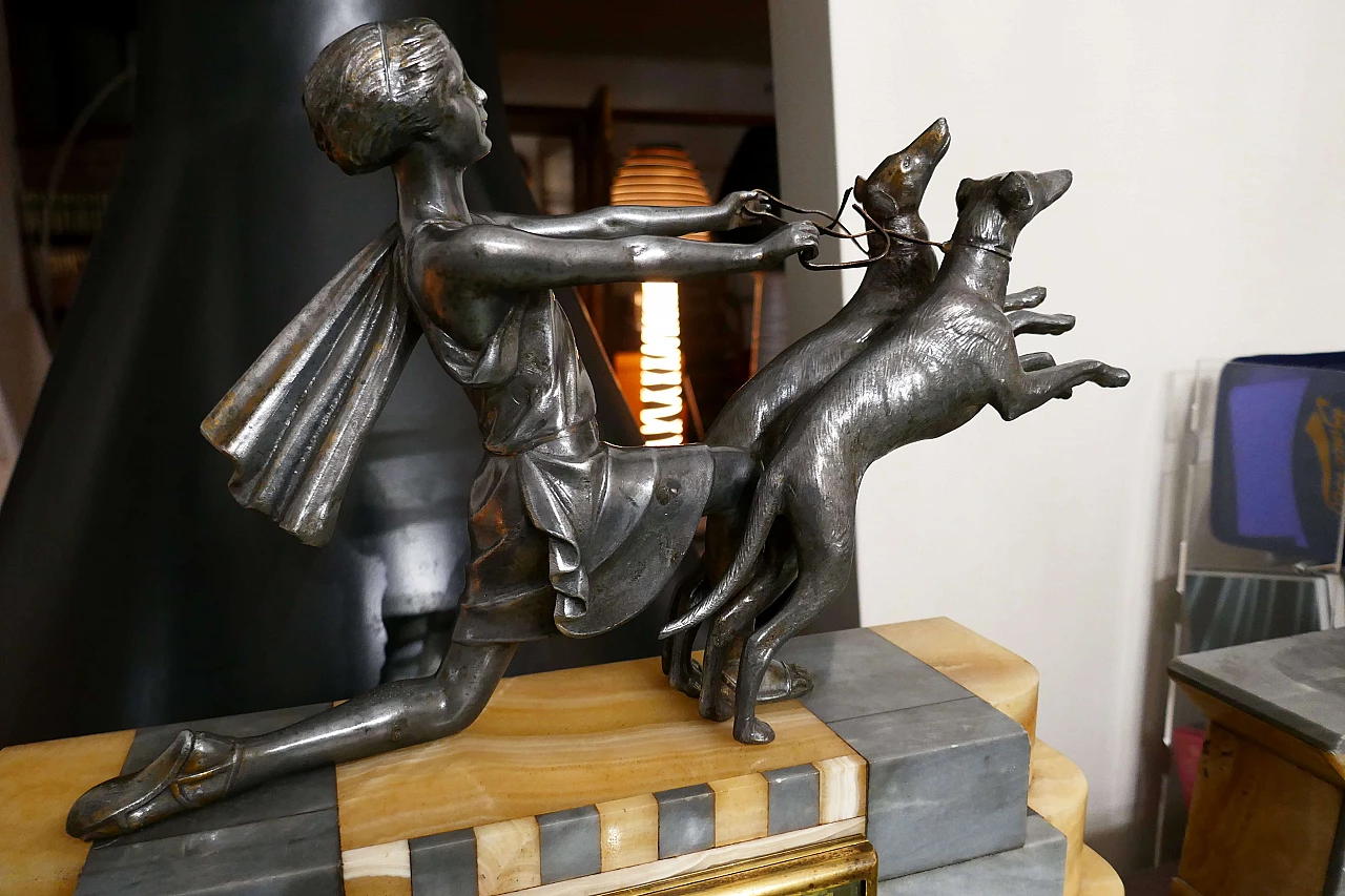 Marble clock in Art Deco style, 1930s 4