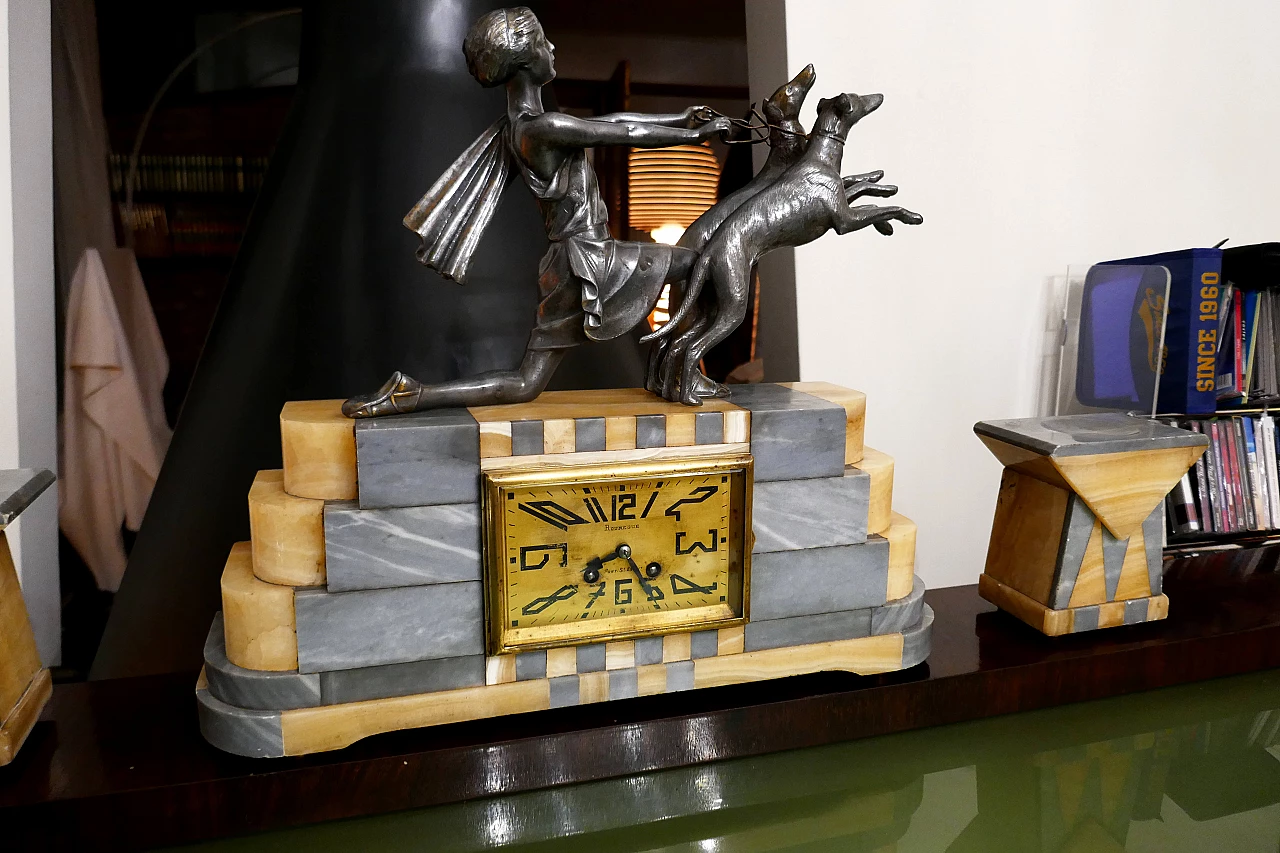 Marble clock in Art Deco style, 1930s 5