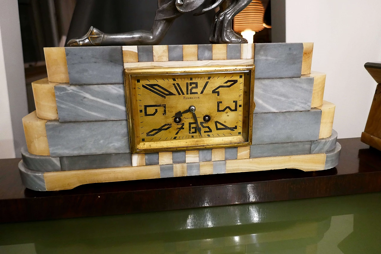 Marble clock in Art Deco style, 1930s 8