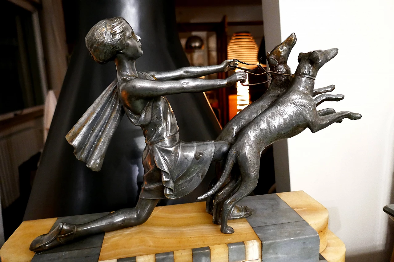 Marble clock in Art Deco style, 1930s 9