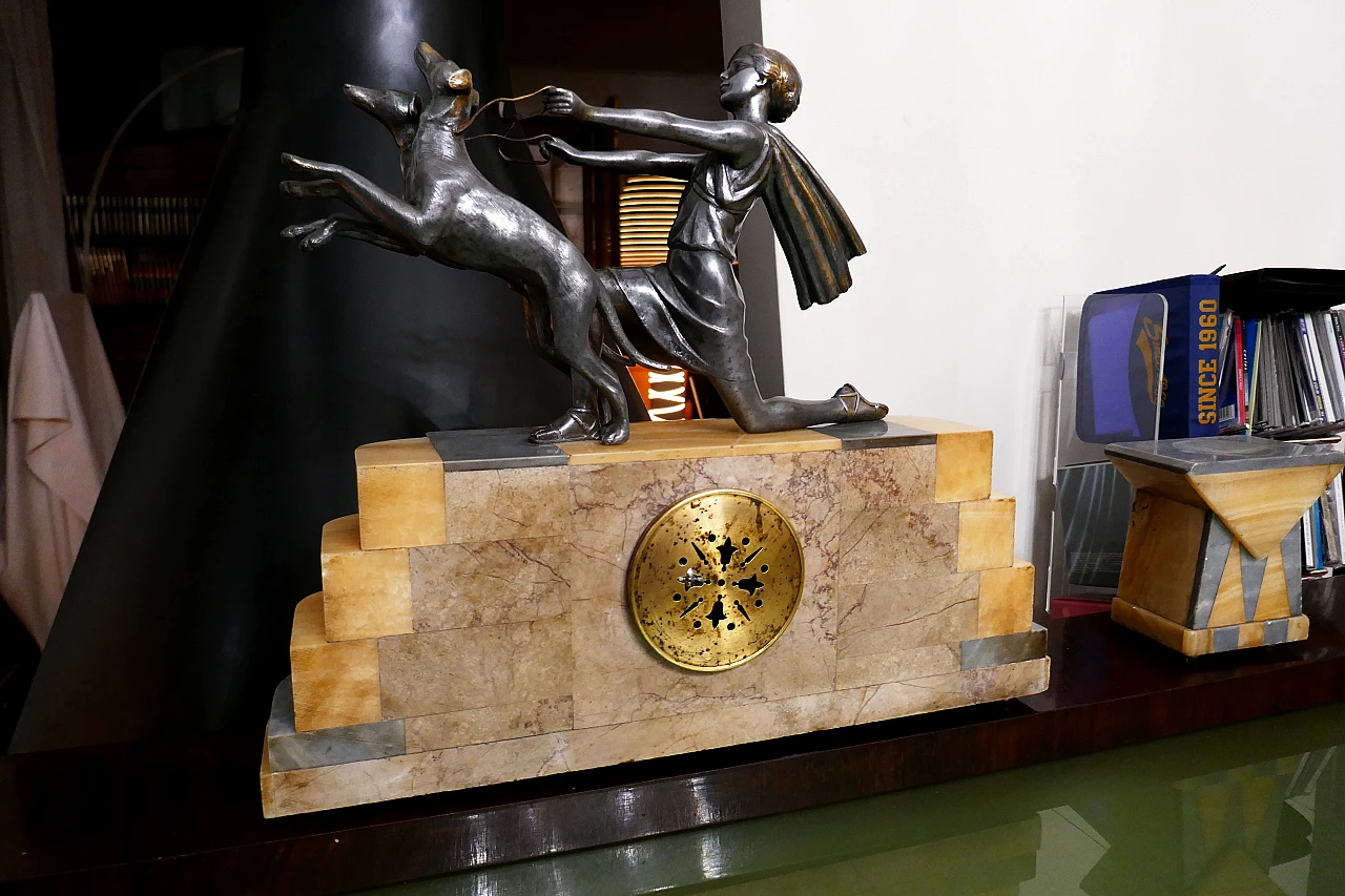 Marble clock in Art Deco style, 1930s 10