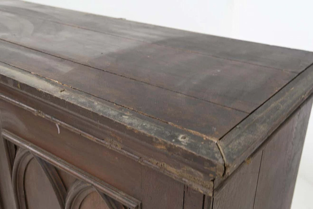 Credenza in legno gotica, fine '800 7