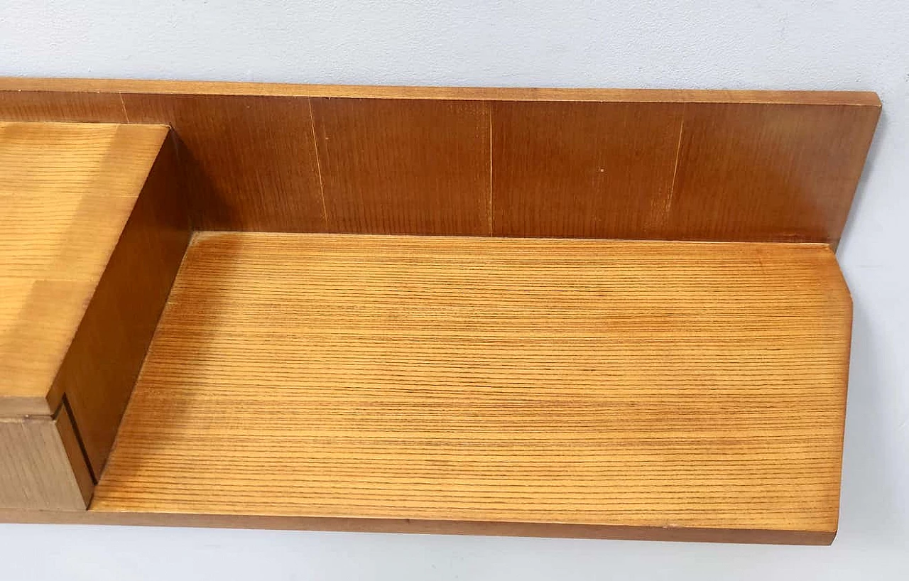 Wall-mounted console table in beech and oak in the style of Ico Parisi, 1950s 5
