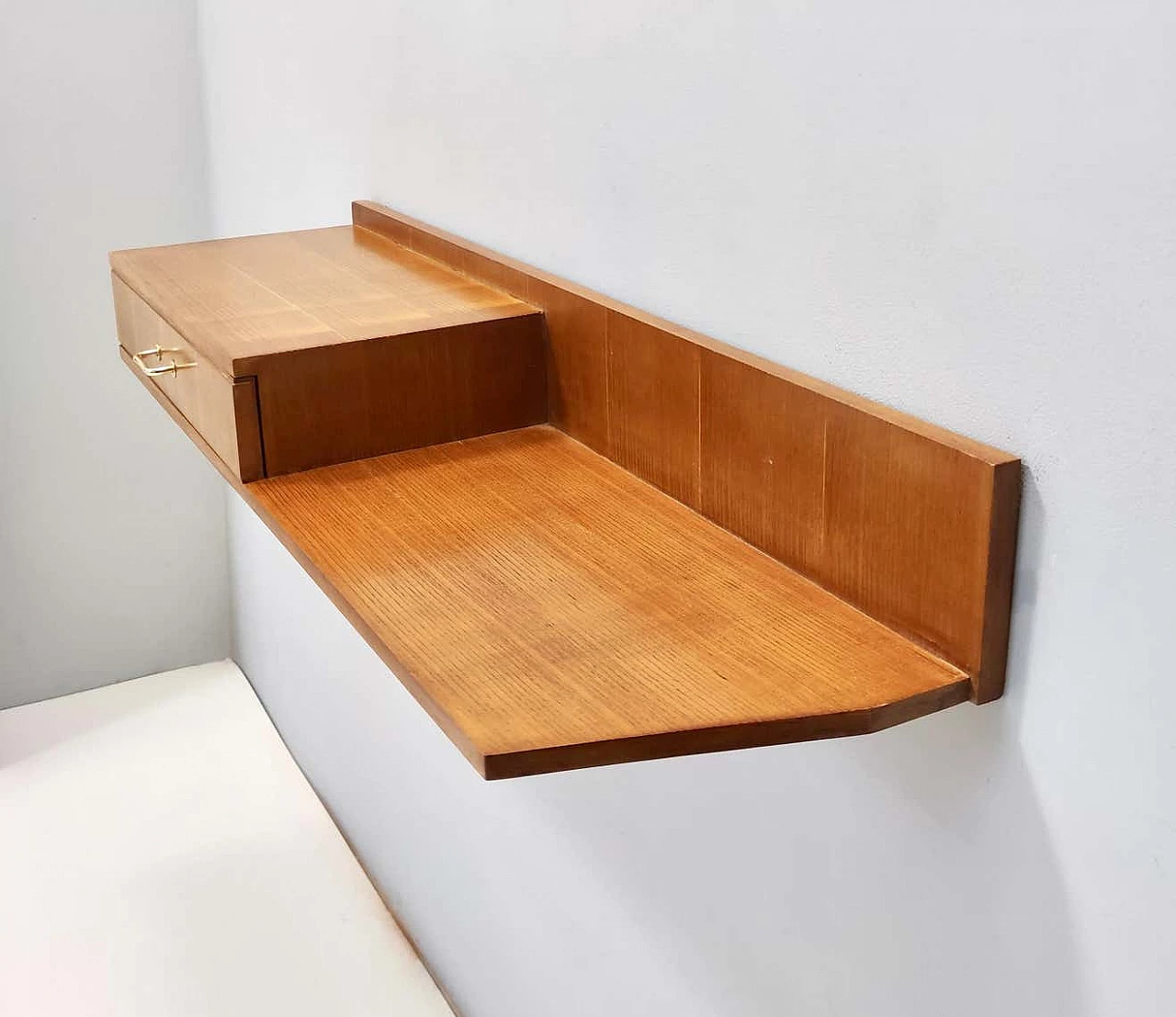 Wall-mounted console table in beech and oak in the style of Ico Parisi, 1950s 11