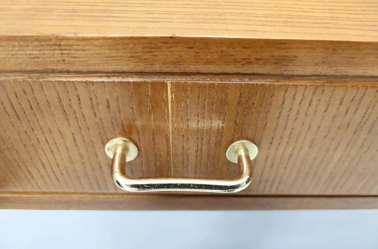 Wall-mounted console table in beech and oak in the style of Ico Parisi, 1950s 12
