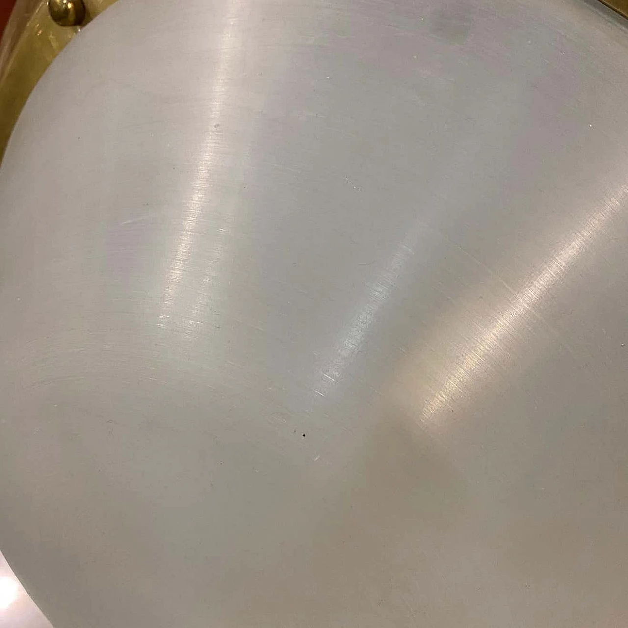 Brass and plexiglass round ceiling lamp, 1970s 3