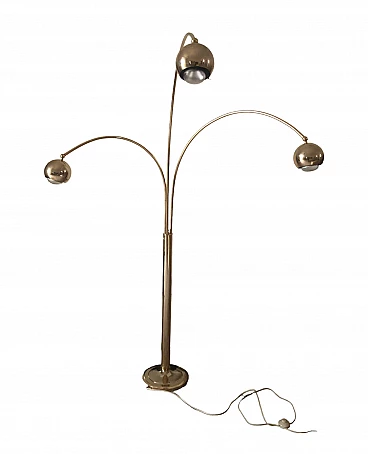 Lampada a 3 luci in ottone nello stile Reggiani, anni '70